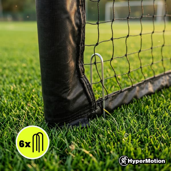Fodboldmål 240x160 cm stålmål med net sort | HyperMotion