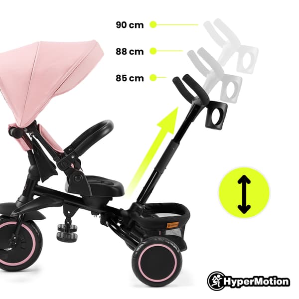 Trehjulet Cykel til Børn 1-5 År Sammenklappelig 360° Pink