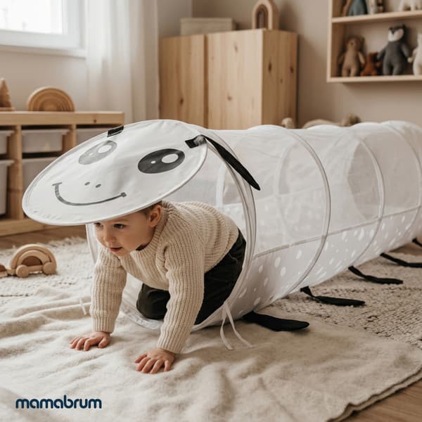 Lasten leikkitunneli toukka pop-up 180 cm harmaa