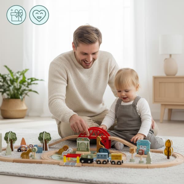 Zoo trætogbane med bro og puslemåtte