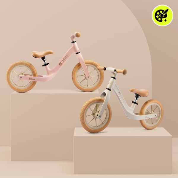 Løbecykel HyperMotion Bloom 12” sandgrå til børn