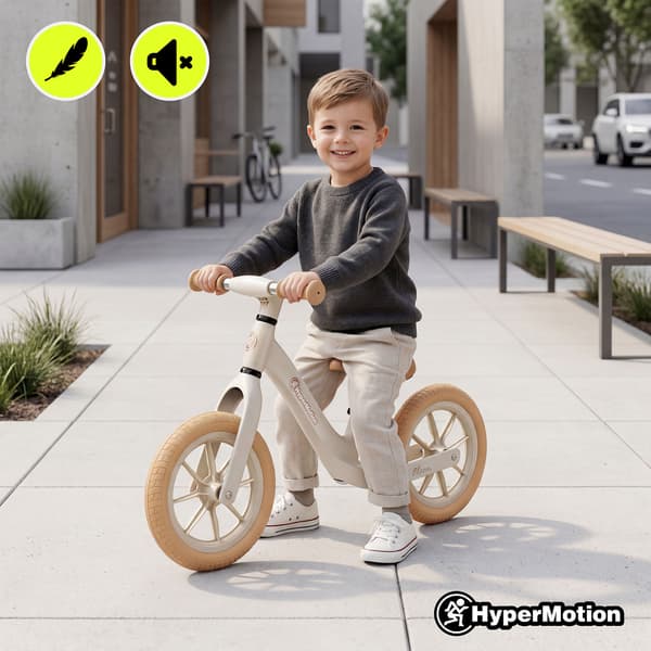 Løbecykel HyperMotion Bloom 12” sandgrå til børn