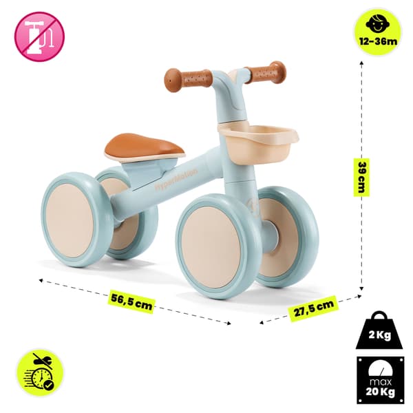 Firehjulet balancecykel til børn – TOBI MINI blå