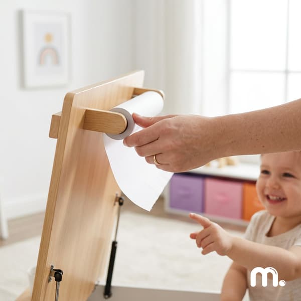Mamabrum barnbord med 2 stolar, förvaring och pappersrulle
