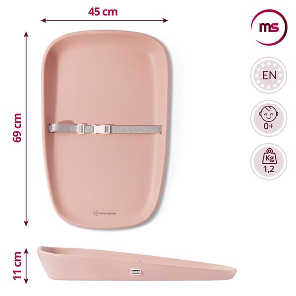 Moby-System BABY NEST blød puslepude, pink