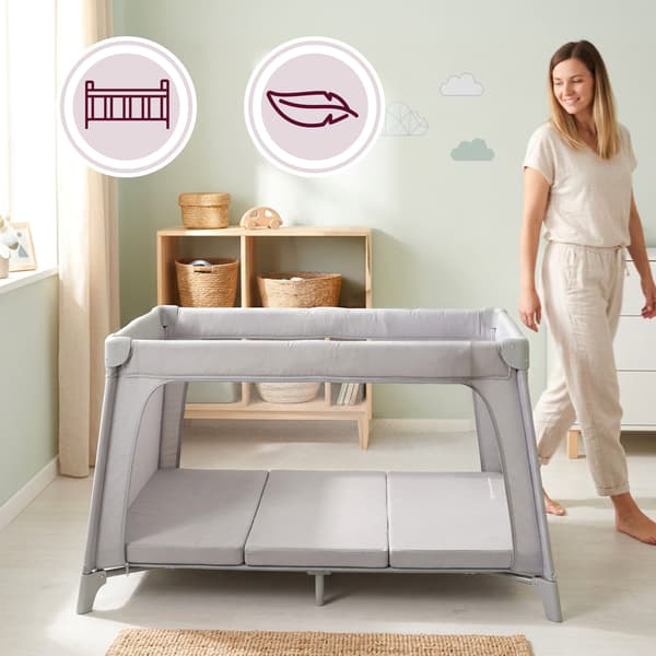 Moby-System vikbar madrass 120×60 cm – grå