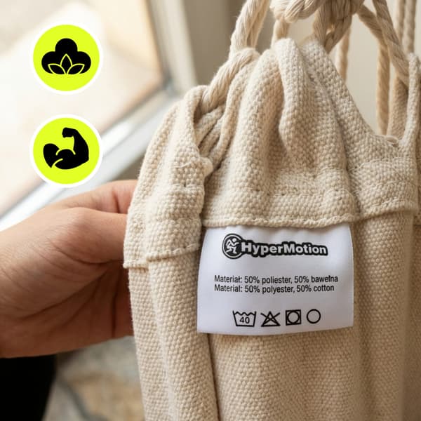 Boho-riippumatto puutarhaan – beige, suojapussilla