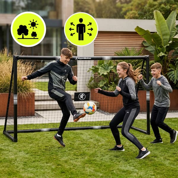 Fodboldmål 240x160 cm stålmål med net sort | HyperMotion