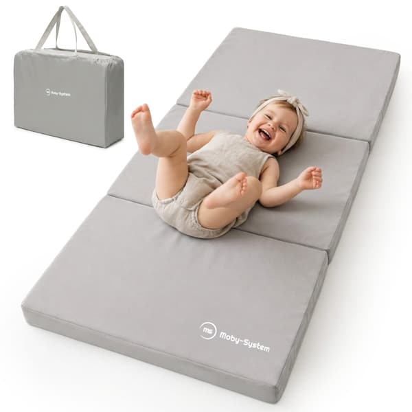 Moby-System vikbar madrass 120×60 cm – grå