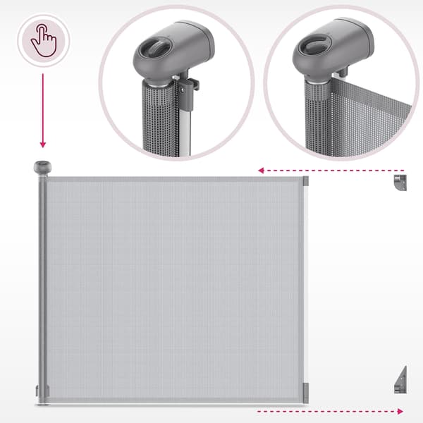 Moby-System HOMESAFE utdragbar säkerhetsgrind 140 cm – grå