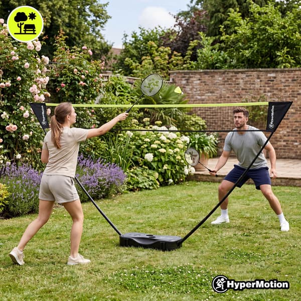 Bærbart badmintonsæt med net og kuffert | HyperMotion 2 stk