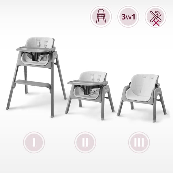 Moby-System Noxi 3-in-1 syöttötuoli, harmaa
