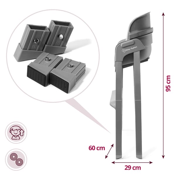 Moby-System Noxi 3-in-1 syöttötuoli, harmaa