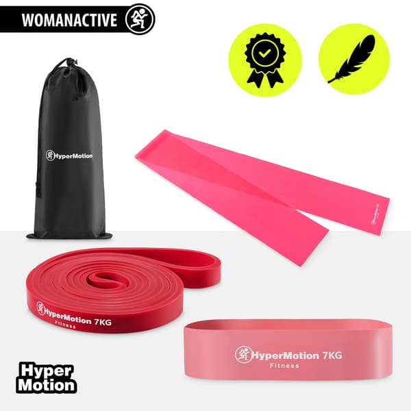 HyperMotion WOMACTIVE træningselastikker 3 stk. op til 7 kg