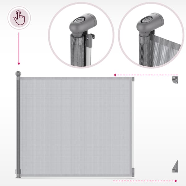 Moby-System SAFEGUARD utdragbar säkerhetsgrind 140 cm – grå