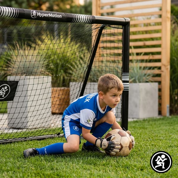 Fodboldmål 180x120 cm sort stålmål til haven børn