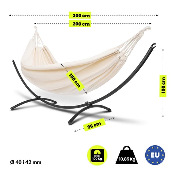 Hängmatta med metallställning boho för trädgård
