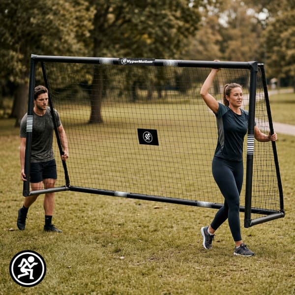 Fodboldmål 240x160 cm stålmål med net sort | HyperMotion
