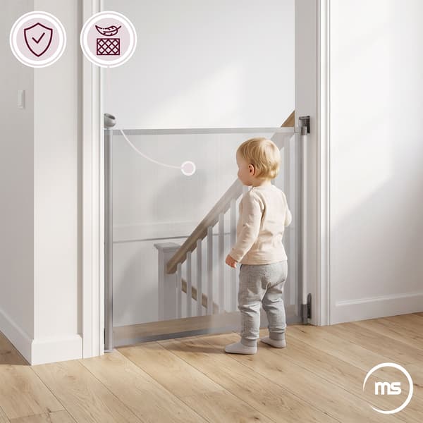 Moby-System STAIRSAFE udtrækkelig sikkerhedsgitter 140 cm, grå