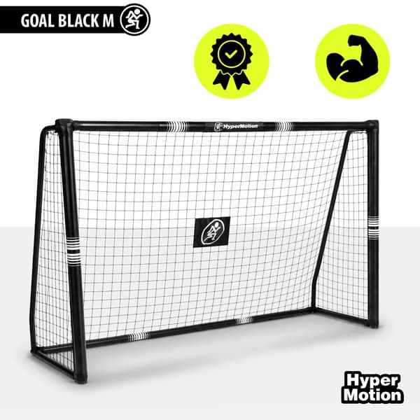 Fodboldmål 240x160 cm stålmål med net sort | HyperMotion