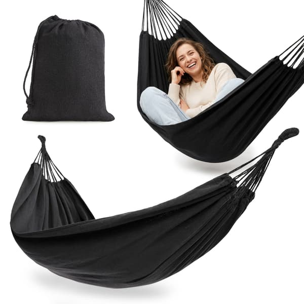 Boho hængekøje grå med opbevaringspose | HyperMotion