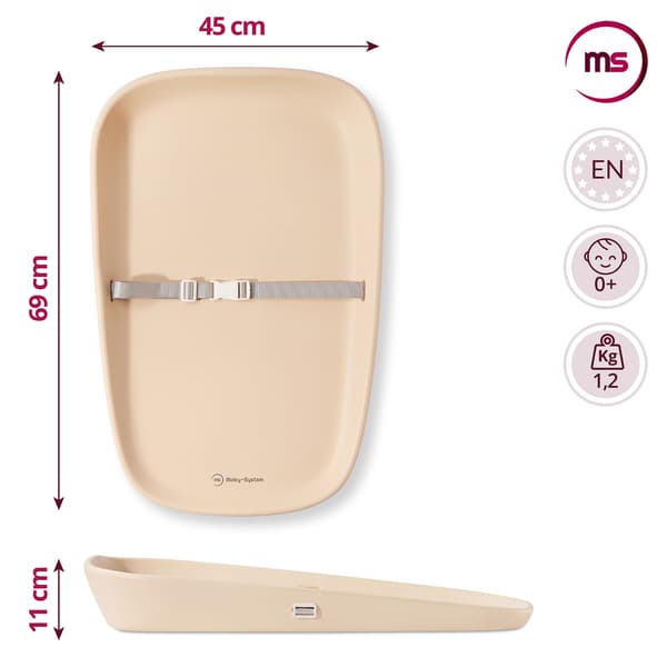 Moby-System BABY NEST blød puslepude, beige