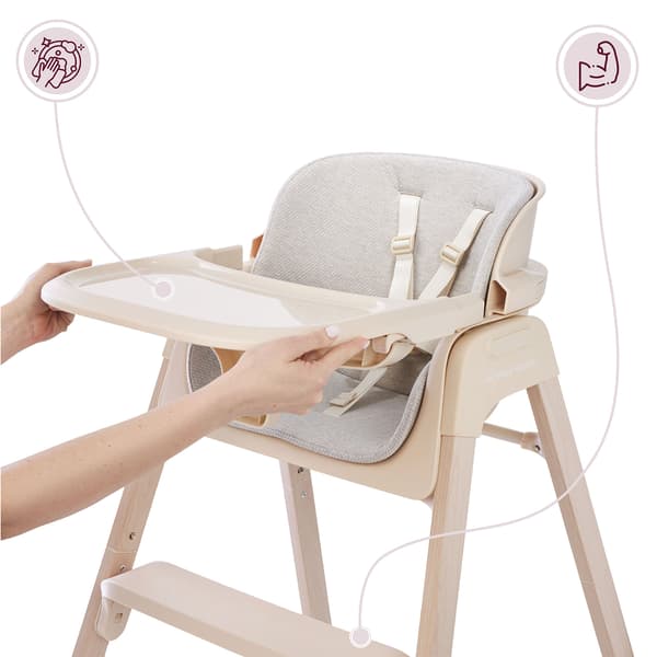 Lumo 3i1 hopfällbar barnmatstol Moby-System – beige