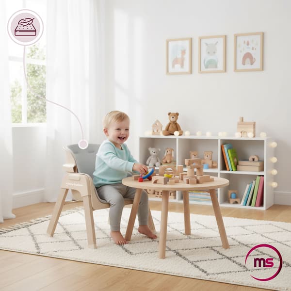 Lumo 3i1 hopfällbar barnmatstol Moby-System – beige