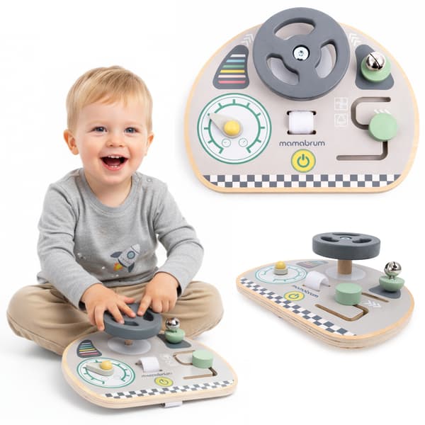 Mini aktivitetsbräda i trä Montessori ratt bräda sensorisk lek