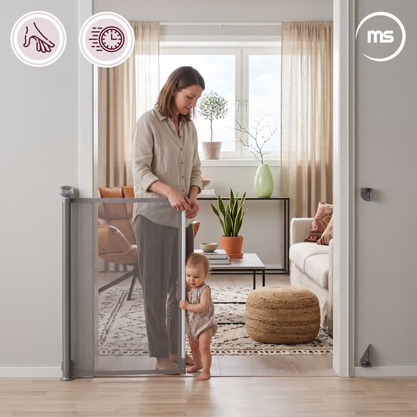 Moby-System HOMESAFE utdragbar säkerhetsgrind 140 cm – grå