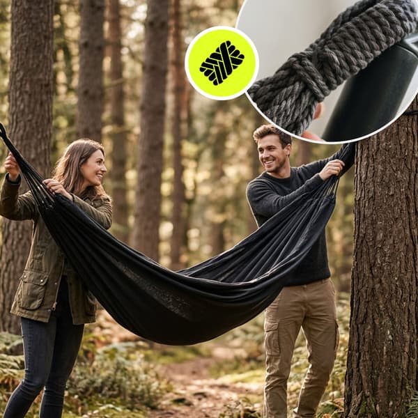 Boho-riippumatto puutarhaan – harmaa, suojapussilla