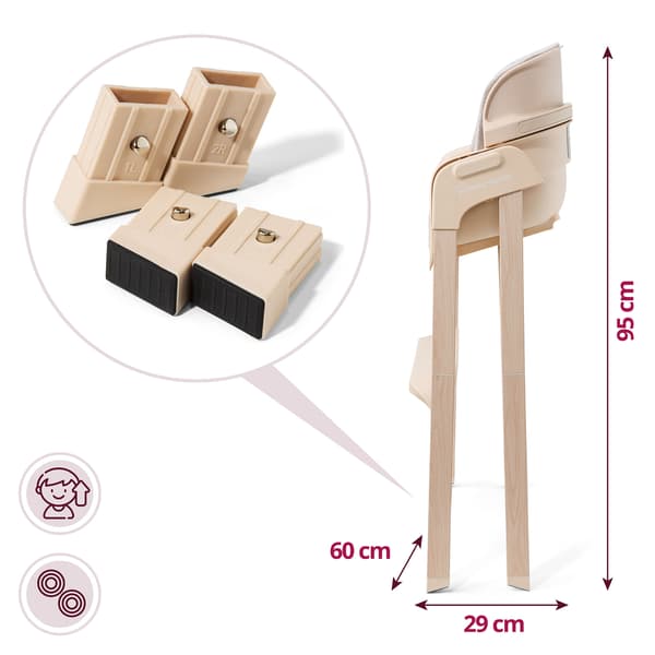 Lumo 3i1 hopfällbar barnmatstol Moby-System – beige