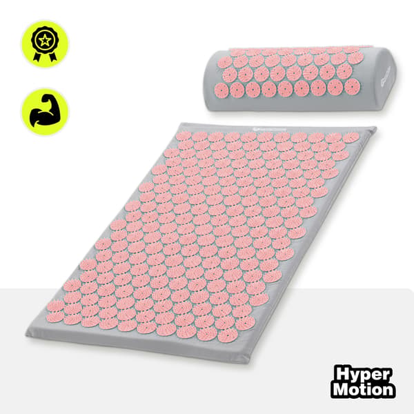 HyperMotion akupainantamatto 72 cm – harmaa-vaaleanpunainen setti