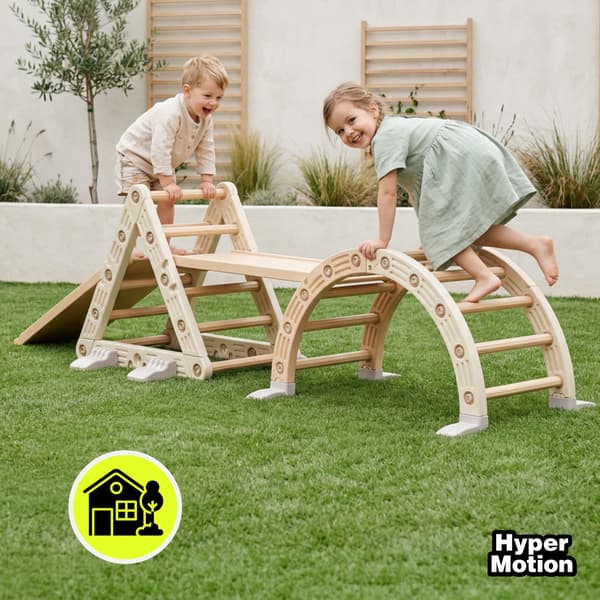 HyperMotion Modulær Legeplads 3-i-1 til Børn Beige-Grå