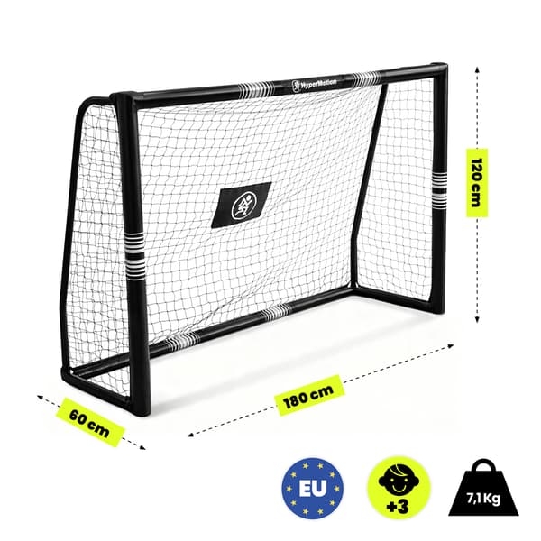 Fodboldmål 180x120 cm sort stålmål til haven børn