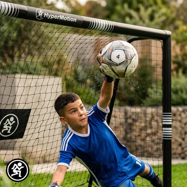 Fodboldmål 240x160 cm stålmål med net sort | HyperMotion