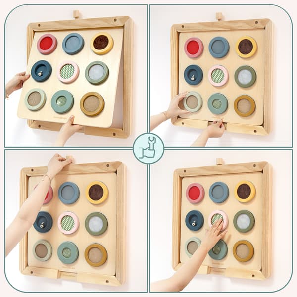 Montessori sensorinen puutaulu – 9 tekstuuria