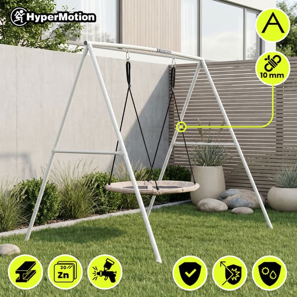 HyperMotion pesäkeinu telineellä 100 cm – harmaa-beige