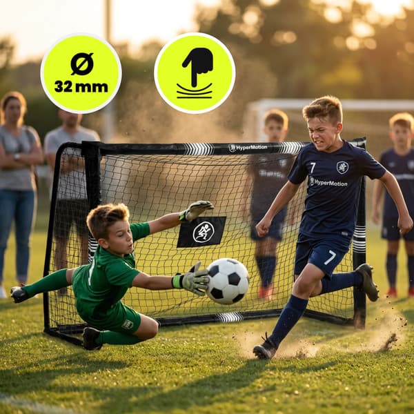Fodboldmål 180x120 cm sort stålmål til haven børn