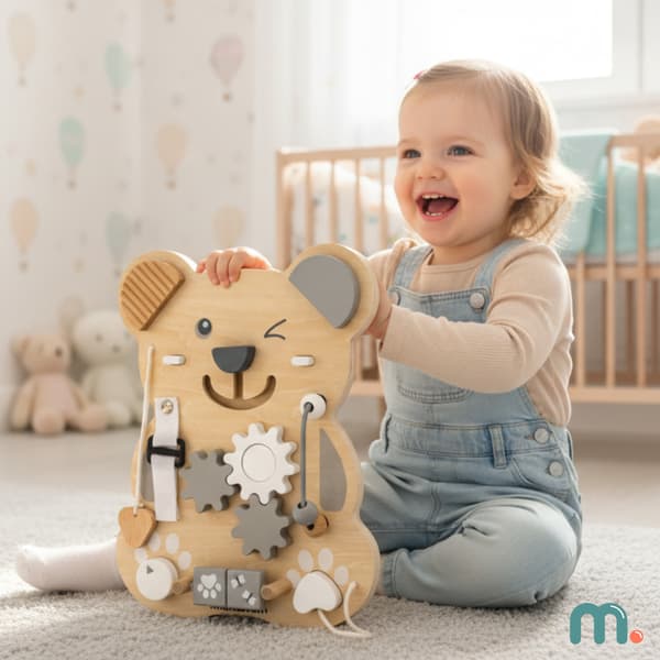 Mamabrum Montessori sensorytaulu 10in1 Miś