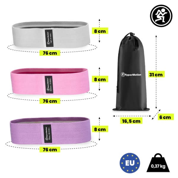 HyperMotion HIPACTIVE hip bands 3 stk. 14/22/31 kg