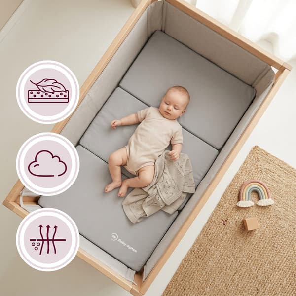 Moby-System vikbar madrass 120×60 cm – grå