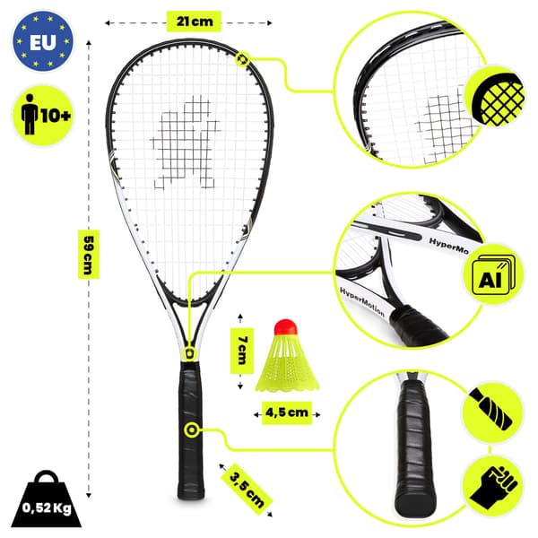 Speed Badminton set med 2 racketar och 5 speeders