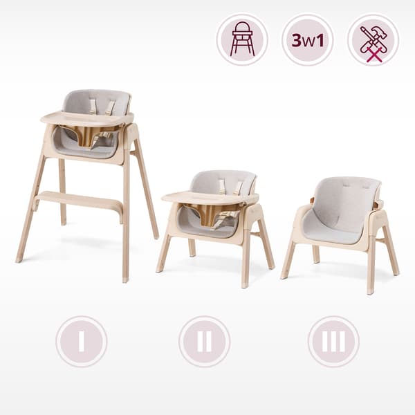 Lumo 3i1 hopfällbar barnmatstol Moby-System – beige