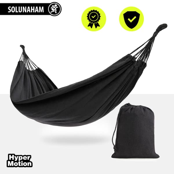 Boho hängmatta grå med transportpåse för trädgård