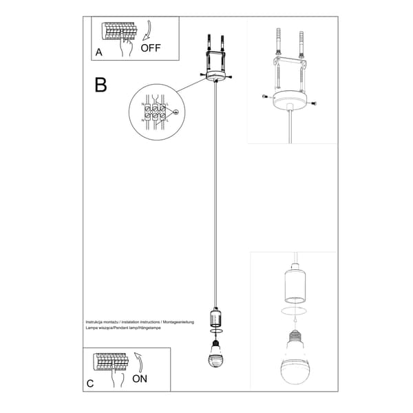 Nickel Edison replampa svart tyg stål E27 Max 15W LED