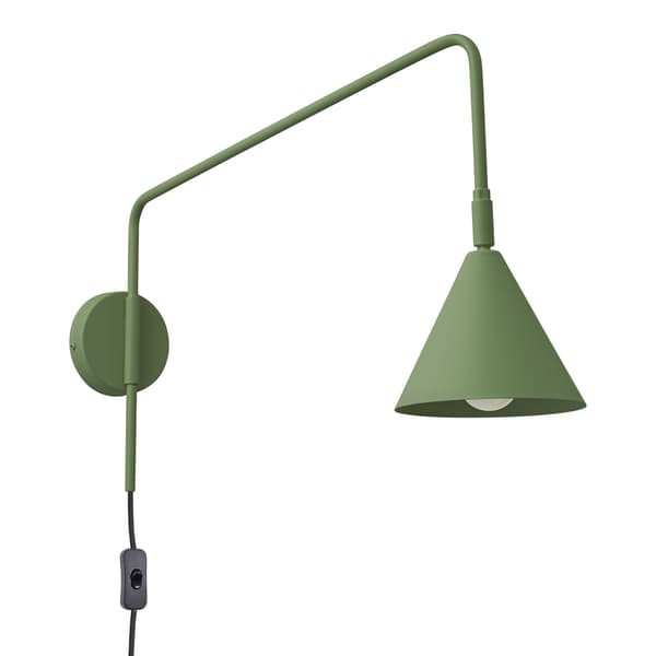 NOX Vägglampa Olivgrön Stål E14 LED 10W Modern Accentlampa