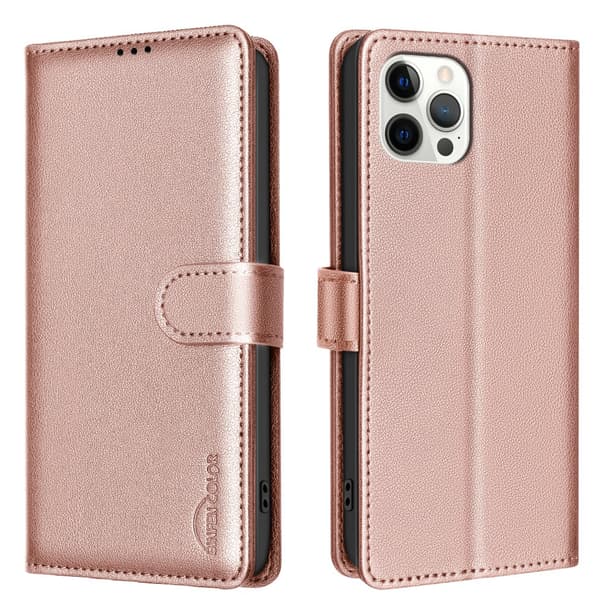 Plånboksfodral med RFID-blockering kompatibel med iPhone 16 Pro Max