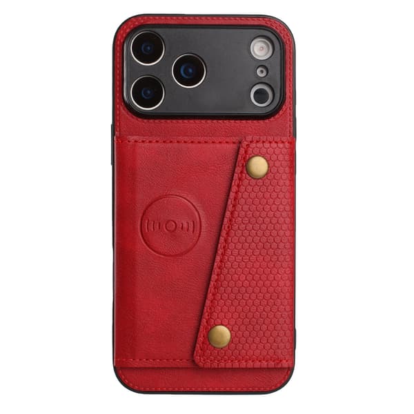 iPhone 17 Pro Max PU-Lädskal  Kortförvaring & Ställfunktion