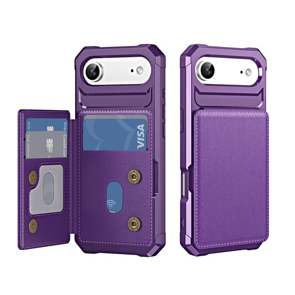 iPhone 17 Air Stötdämpande Läderlook Skal
